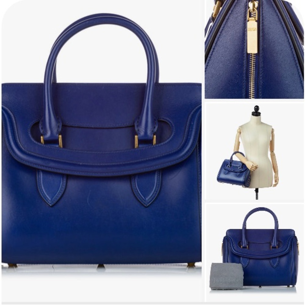 Alexander McQueen Blue Heroine Leather Bag